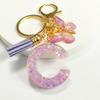 Purple Series Keychain Pendant Sequins Star Initial Letter Key Chain