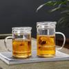Thickened Heat Resistant Glass Cup Transparent with Cover Filter Flower Tea Cup Office Water Cup Women Tea Water Separation Tea Cup