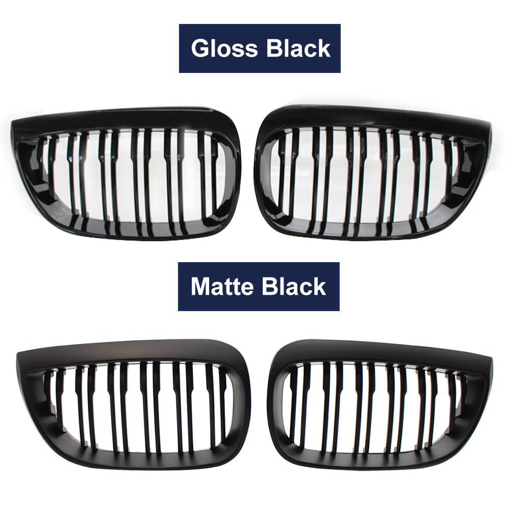 Передний бампер, решетка для почек, 2 планки для BMW 1 серии E81 E87 2004-2007, высококачественная гоночная решетка, глянцевый черный авто экстерьер