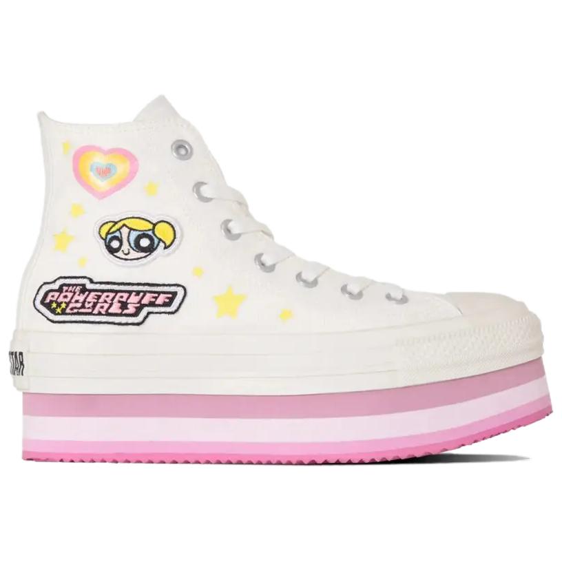 Кеды для детей Powerpuff Girls x Converse Chuck Taylor All Star Chunkyline High GS Белый Розовый 31312820