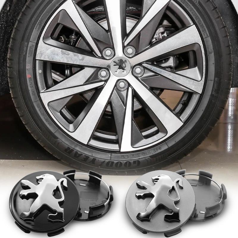 For Peugeot 206 207 208 306 307 308 508 106 107 108 2008 4pcs 60mm Car Styling Wheel Center Cap Hub Covers Badge Accessories