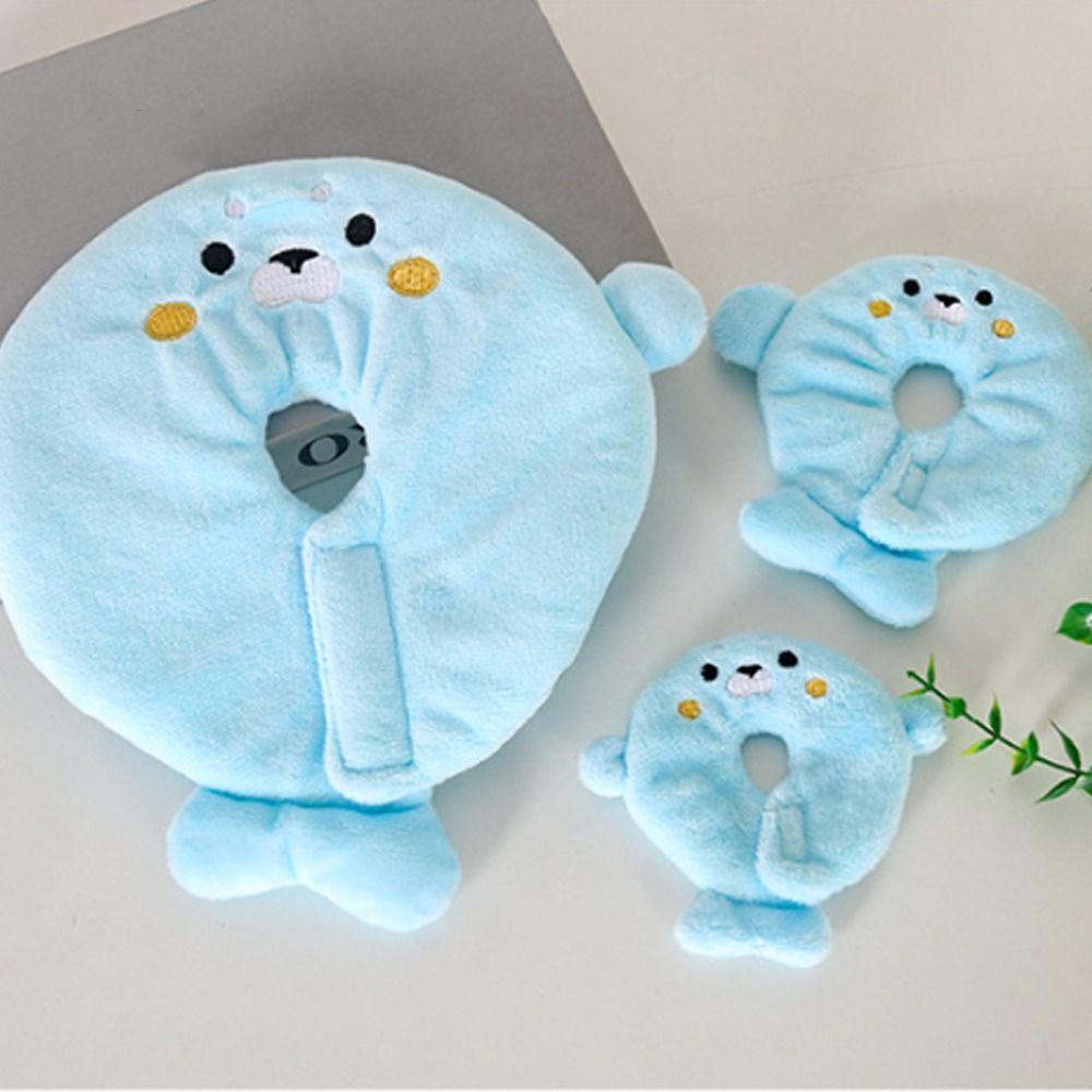 Soft Plush Pet Elizabethan Collar Breathable Adjustable Anti Lick Recovery Collar Shrimp Bear Skin-Friendly Parrot Recovery Cone