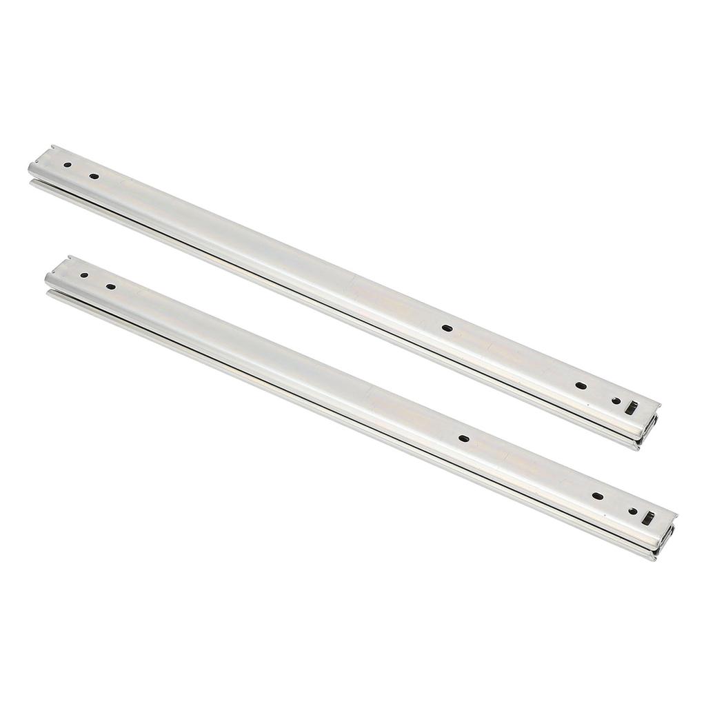 2 шт. Направляющие для ящиков 200 мм, ширина 27 мм, 3 сложения, полное выдвижение, холоднокатаная сталь, двухслойные шарики