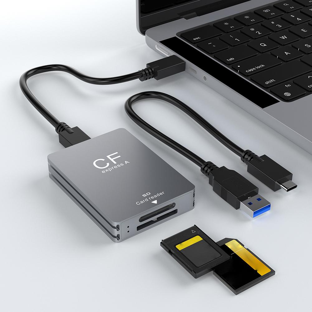 2-в-1 Устройство для чтения карт CFexpress Type A и SD-карт Адаптер-кардридер USB 3.2 10 Гбит/с Устройство для чтения карт памяти с кабелем USB C на USB C/A для зеркальной камеры