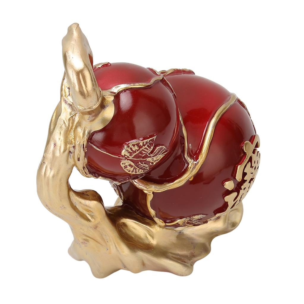 Красная смоляная тыква-статуэтка Богатство Мир Раскрашенная вручную китайская тыква фэн-шуй с противоскользящей накладкой