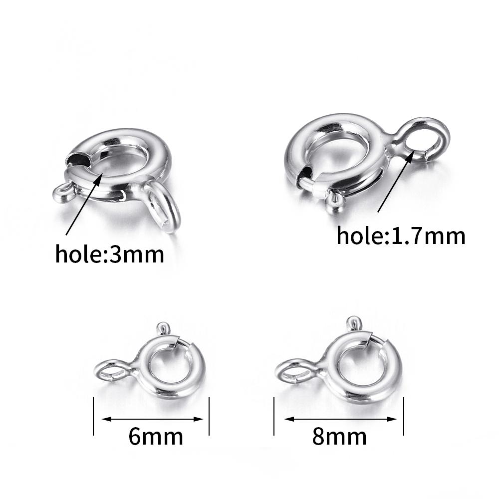 4pcs 925 Silver Spring Ring Clasp with Open Jump Ring Clasps for Bracelet Necklace Chain Connector Jewelry Making Components