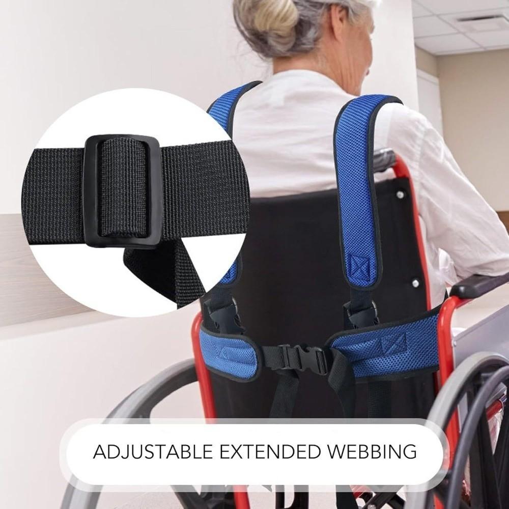 Дышащий сетчатый ремень безопасности для инвалидной коляски, нескользящие регулируемые ремни, лента для предотвращения падений, удобный дизайн 360°, ремень безопасности для пожилых