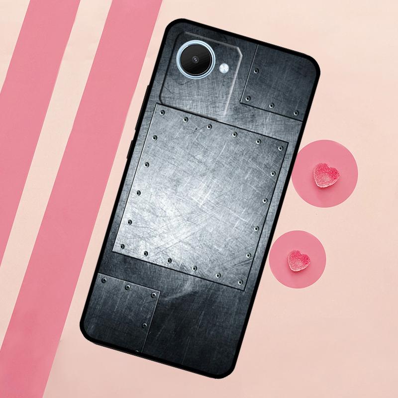 Металлический чехол с узором из стали и железа для Realme C53 C55 C35 C33 C31 C30 C25s C21Y C15 C11 GT Neo 5 3T 2T 9 10 11 Pro Plus