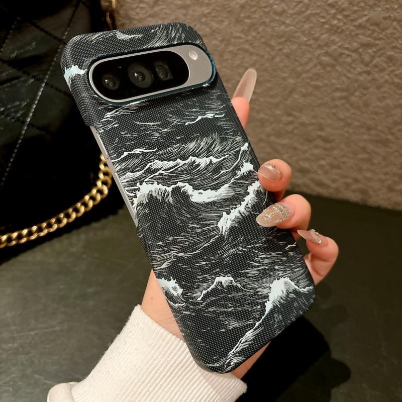 Luxury Carbon Fiber Wave Pattern Frameless Case For Google Pixel 10 9 8 7 Pro XL 10A 9A Business Hard Magnetic For Magsafe Cover