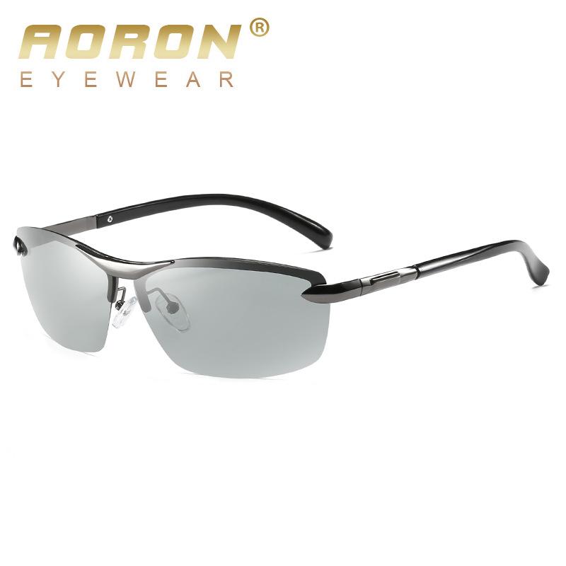 aoron Классические фотохромные поляризационные солнцезащитные очки для мужчин, брендовый дизайн, очки для вождения, UV400, антибликовые солнцезащитные очки