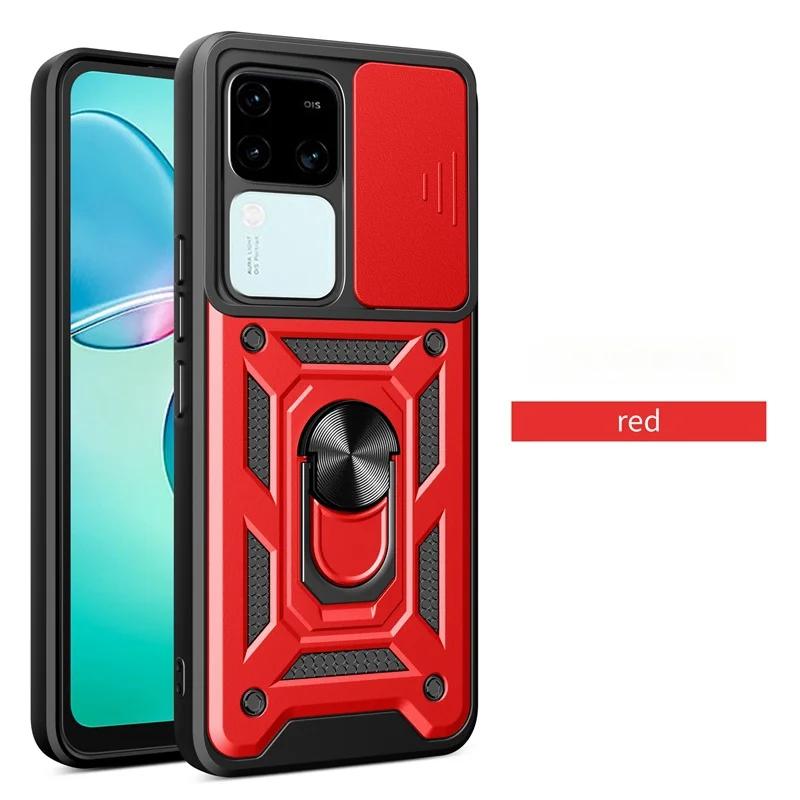 Armor Slide Camera Funda For Vivo V30 Pro 5G Case Magnetic Ring Stand Cover For Vivo V30E V 30 e VivoV30 V30Pro 5G Protect Coque