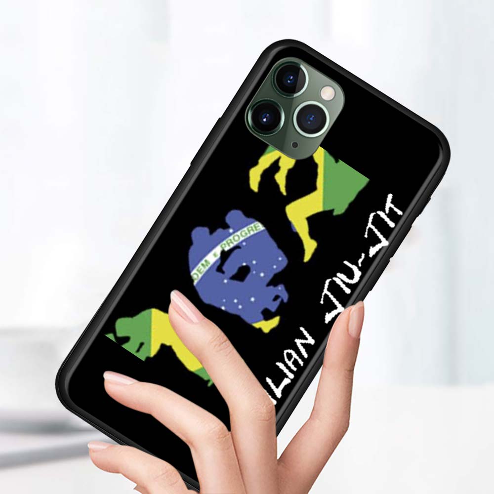 Чехол для телефона для iPhone 12 Pro 11 Pro Max XR XS MAX 7 8 Plus 12, мини-силиконовый бампер, черный чехол BJJ, бразильское джиу-джитсу