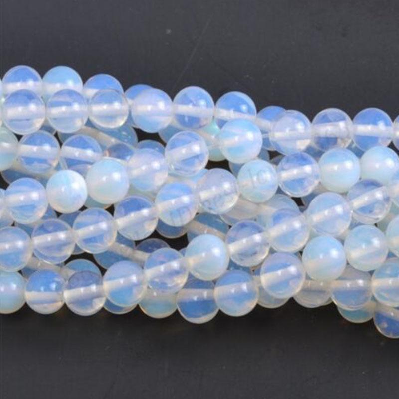 Creative Jewelry Making For Necklace Bracelet Round Charms Natural Opal Stone 4/6/8/10/12mm DIY Spacer Loose Beads