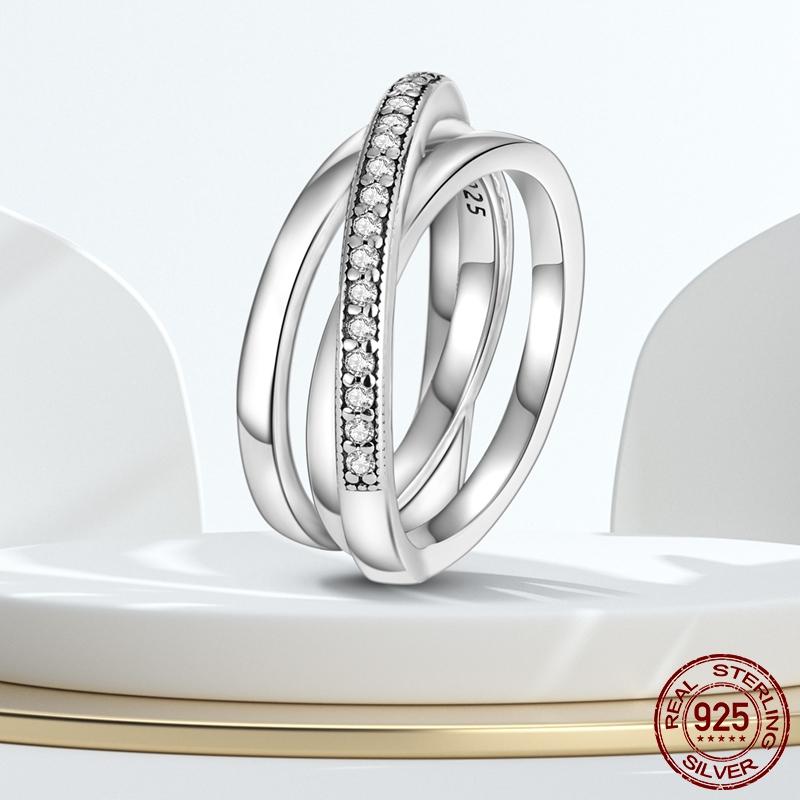 925 Silver Stackable Infinite Heart Daisy Flower Ring For Women Girl Original Silver 925 Rings Jewelry Gift