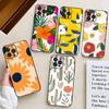 Арт Цветы Для IPhone 15 16 14 Plus 13 12 11 17 Pro Max 17 Air Черный Мягкий Чехол Для Телефона