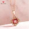 New Temperament Pigeon Blood Red Court Hollowed Out Pendant Female Rose Gold Chain For Women Charm Daily Fine Jewelry New Trendy