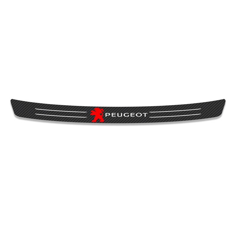 For Peugeot 308 306 205 4008 307 2008 107 208 5008 301 1Pcs Carbon Fiber Car Trunk Rear Bumper Sticker Guard Plate Protector