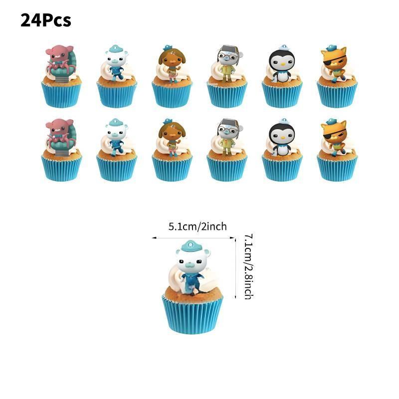 Красочный набор для украшения дня рождения Октонавтов со спиральными баннерами и воздушными шарами