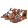 Summer Bohemian Ethnic Style Colorful Stitching Roman Women's Large Size Flat Sandals