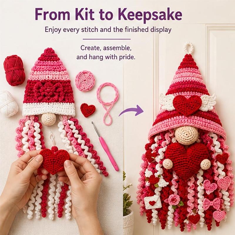DIY Door Hanging Crochet Christmas Faceless Doll Door Hanging Hand Woven Antlers Door Decoration Christmas Decoration