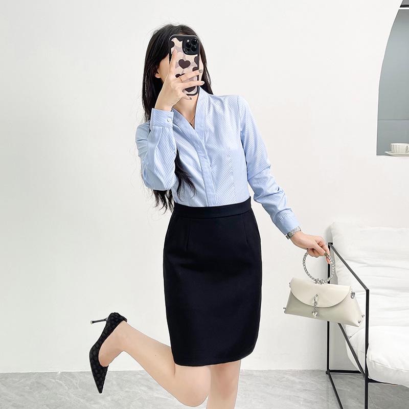 2025 Весна/Лето Женская Профессиональная Черная Юбка А-силуэта, Облегающая Посадка, Средняя Длина, Идеально Подходит Для Учителей