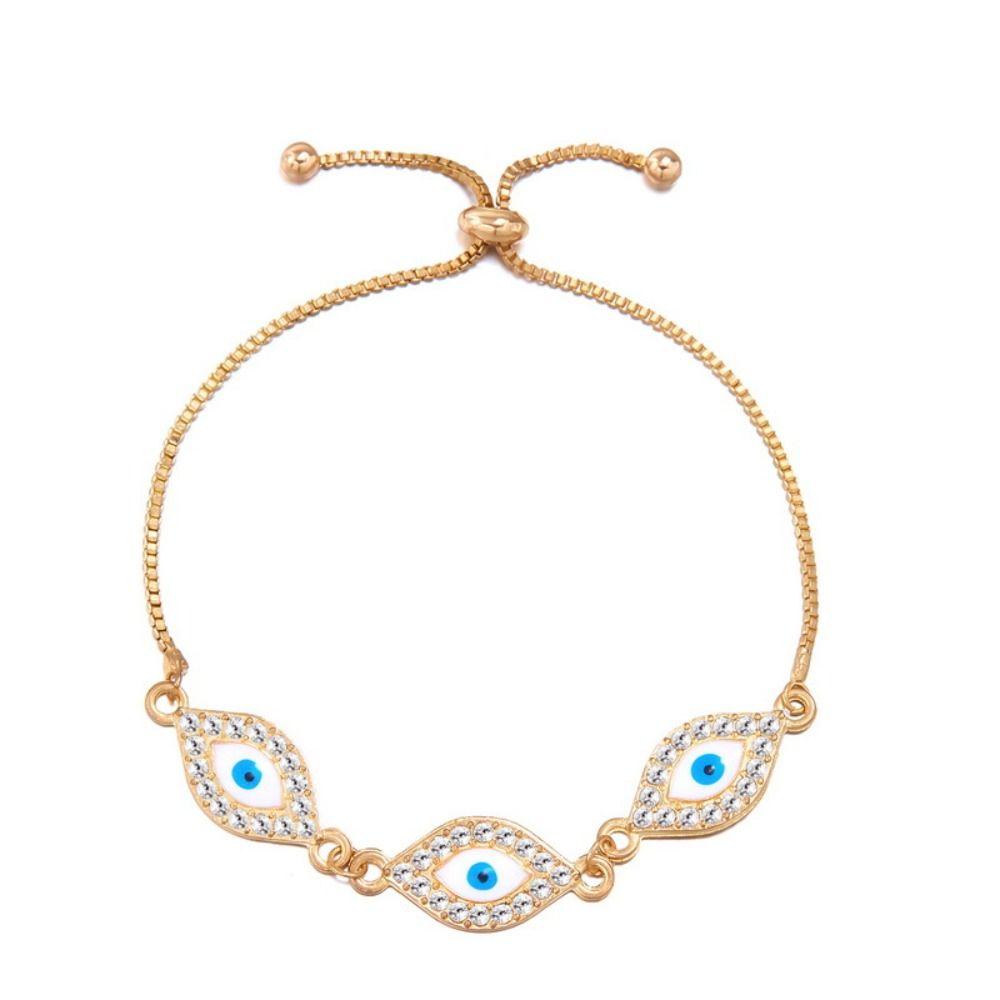 Браслет-цепочка с золотыми молитвенными синими глазами в турецком стиле, браслет с символом удачи, женские украшения