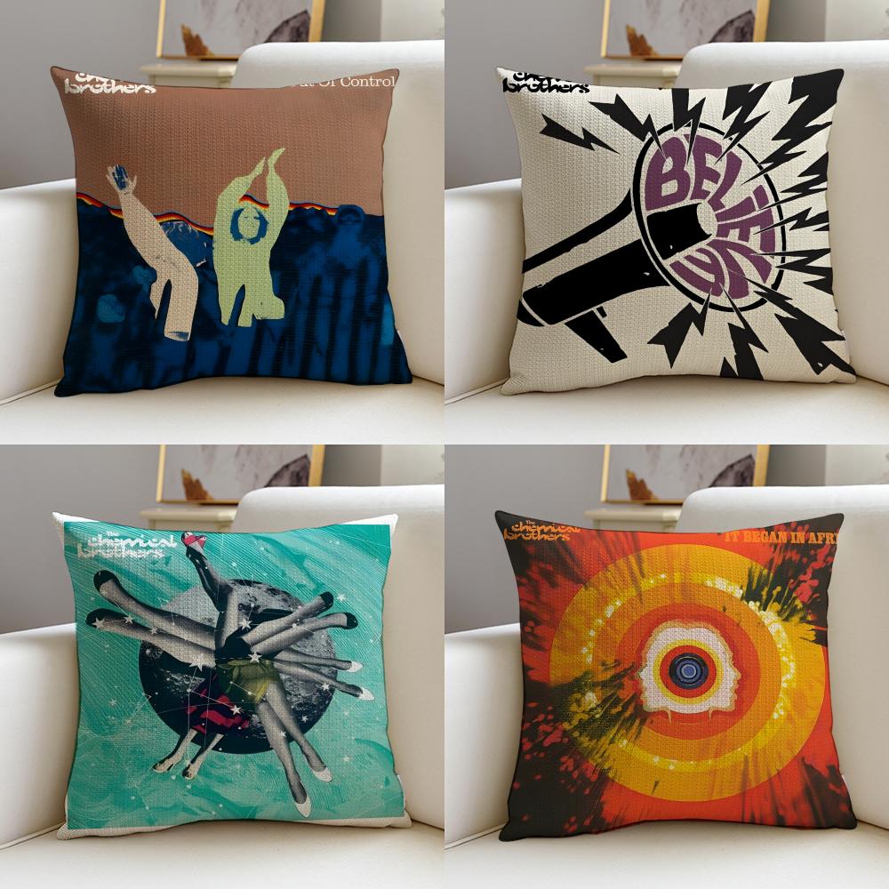 the CChemical BrothersS Cushion Cover Breathable and skinfriendly linen pillowcase square removable and washable cushion