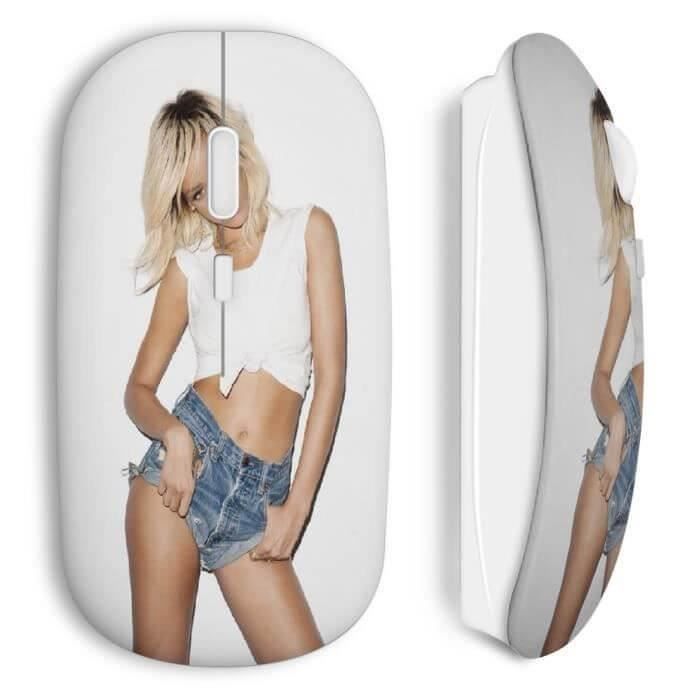 Souris sans fil - MANIACASE - Rihanna Sexy - Couleur blanche - Clé USB wifi incluse - Compatible Mac et PC