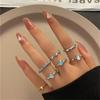 iF ME Punk Vintage Silver Color Poker Billiards Ring Set for Women Gothic Heart Anillos Hip Hop Y2k Korean Fashion Male Gift Jewelry