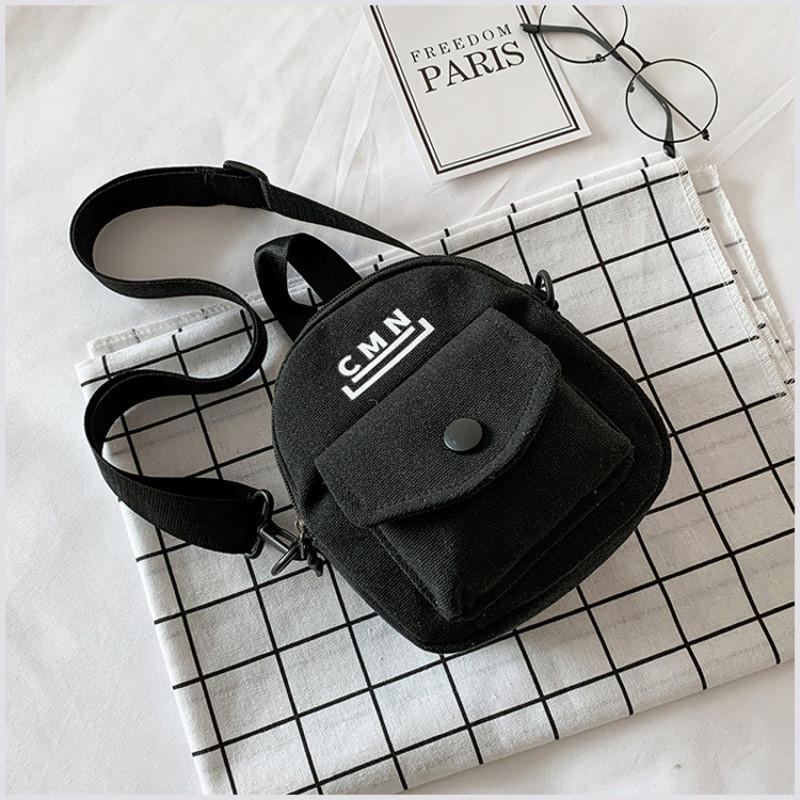 Canvas Bag For Women With Print Design And Zipper Closure For Daily Use