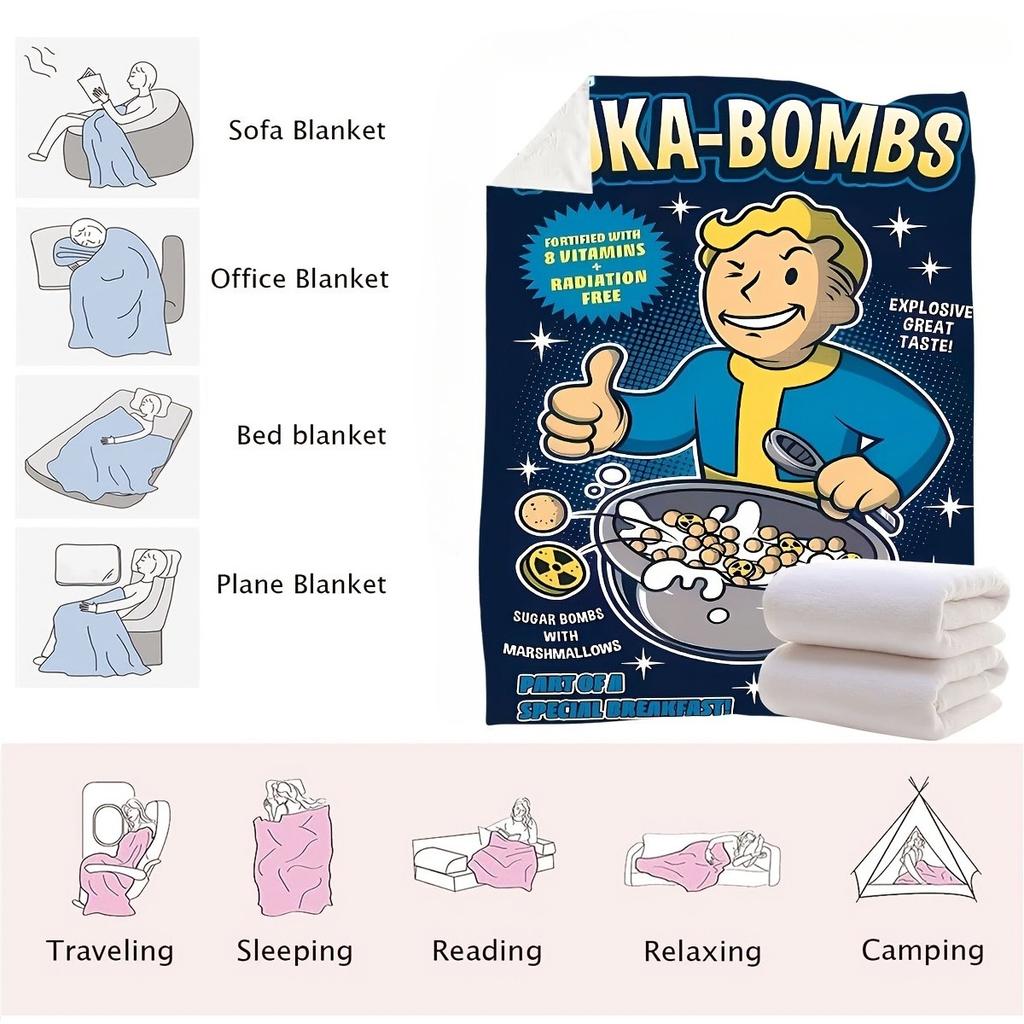 Взрывной вкус Nuka-Bombs Ультрамягкое Уютное Одеяло - Идеально для Зимнего Тепла и Комфорта, Идеальный Подарок для Любителей Игр