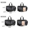 Men's Leather Travel Foldable Portable Shoes Luggage Large Capacity Travel Tote Women Duffle Bag
