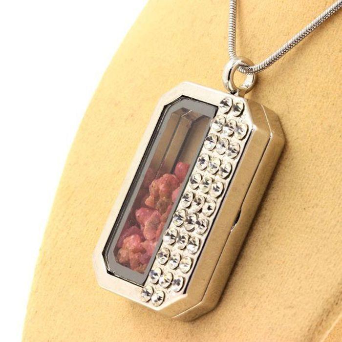 Stones and Minerals. Raw Spinel Necklace. Half-rectangle Model.