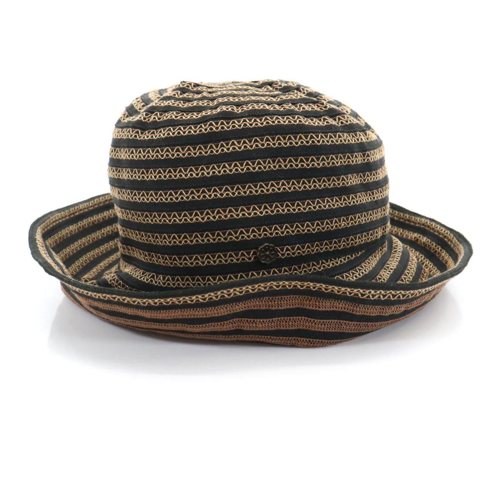 Kenzo Made In Japan Border Bucket Hat M(22.4") Black Series Hat Men's Used