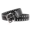 Women Hollowed Metal Leather Belt With Alloy Buckle For Casual Wear And Street Style