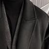 Men's Mid-Length Korean-Style Woolen Overcoat for Autumn/Winter