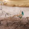 Green Rhinestone Rings Jewelry Accessories Wedding Rings New Zircon Rings  Women