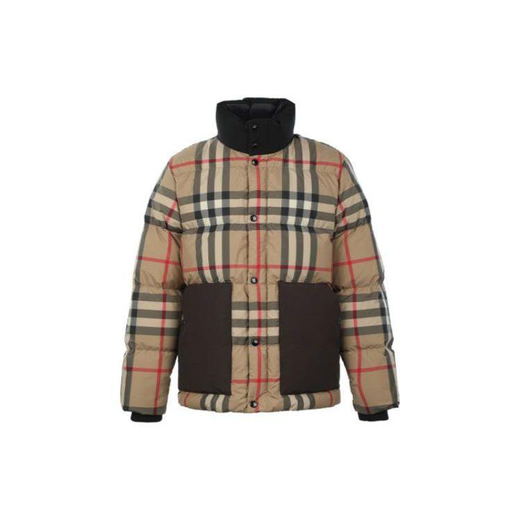 Burberry Мужские пуховики Архивный бежевый Стойка умеренная Другое 80439211