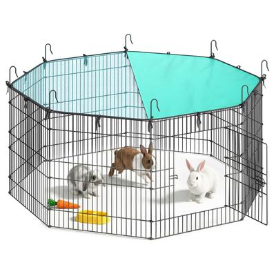 Small Animal Playpen with Roof, 8 Panels, 138 X 138 X 60 Cm