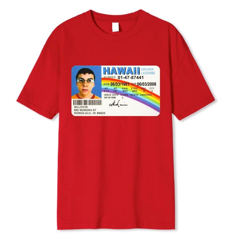 Homme T Shirt Summer Women T-Shirt Mclovin Id Card Superbad Geek Unisex Cotton T-Shirt Unisex T-Shirt Teenagers Cool Soft Clothing