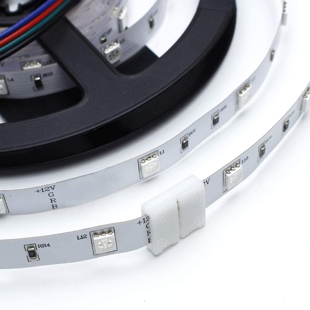 Terminal Extension Adapter Solderless Unwired LED Light Strip Connectors 10mm 4-Pin 5050 RGB