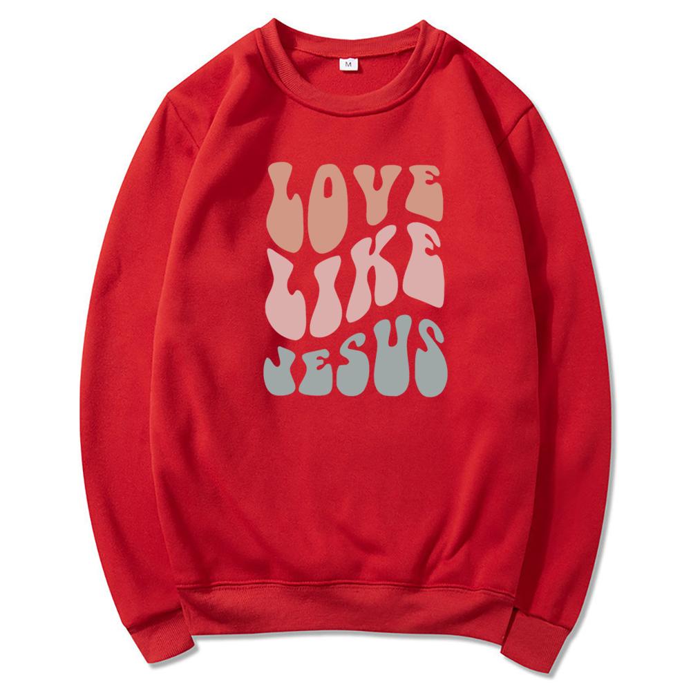Христианская толстовка унисекс «Любовь как Иисус», толстовка с христианскими библейскими стихами, религиозный свитер, модные толстовки с круглым вырезом «Вера вместо страха»