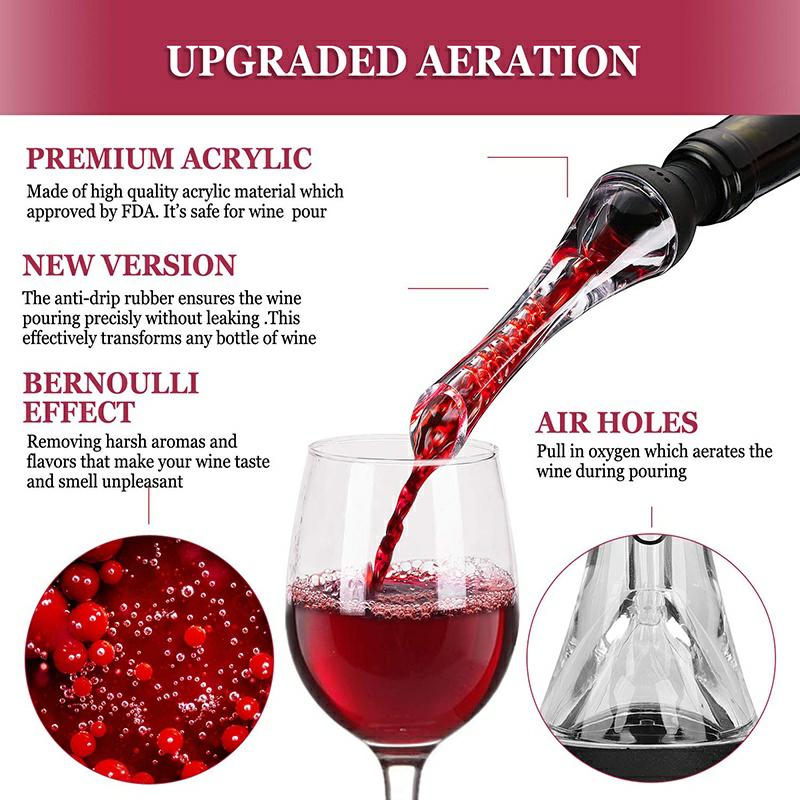 AIKARO Red Wine Aerator Pourer with Corkscrew