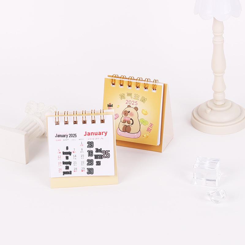 2025 Cute Cartoon Mini Desk Calendar & Memo Planner