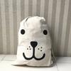 Large Cotton and Linen Laundry Bag, Toy Sack Storage Bag, Printing Fabric, Drawstring Duffle Bag, Dirty Clothes Organizer Bags