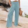 Women's Casual Pants Loose Soft Solid Color  Wide Leg Long Pants High Waist Straight Leg Pants