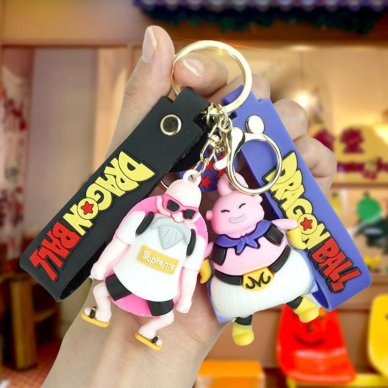 Милый мультяшный брелок из ПВХ Dragon Ball Z, забавный прочный резиновый брелок для Гоку, Гохана, Тиена, Буу, Мастера Роши