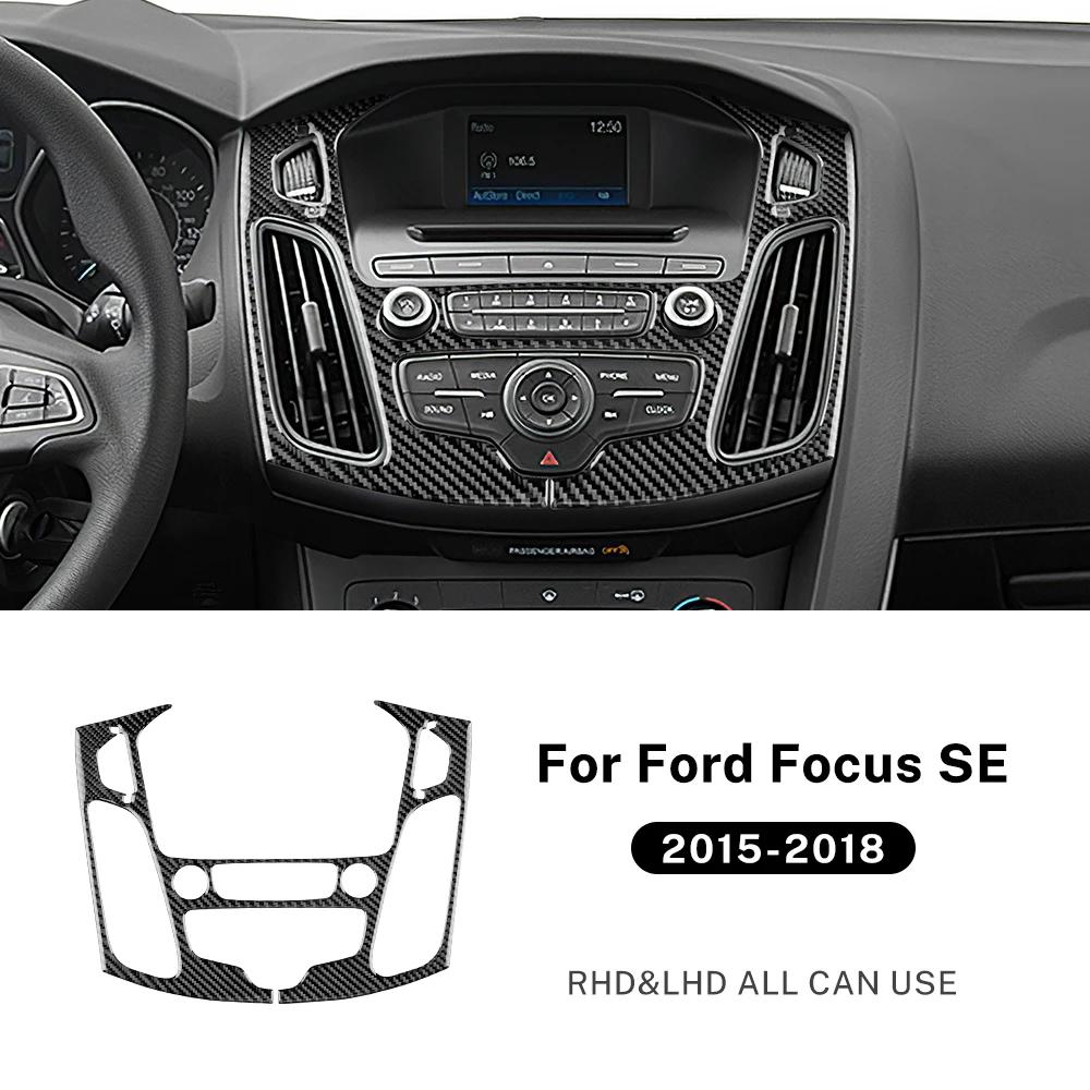 Настоящая мягкая карбоновая наклейка для Ford Focus SE RS ST Ecoboost 2015 2016 2017 2018 LHD RHD Аксессуары для центральной консоли автомобиля