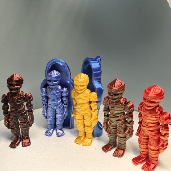 Креативное Новогоднее Украшение 3D Печатный Саркофаг Фараона Набор Мумий, Сочлененная Фигурка из Материала PLA, Футляр для Хранения, Коллекционный Древний