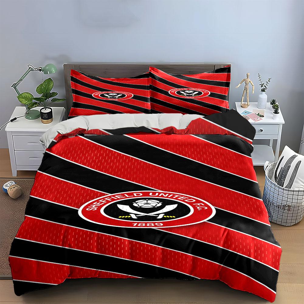 Diagonal stripes, Sheffield United. Bedding sets Duvet cover sets Duvet covers Pillowcases(1*Duvet Cover 2*Pillowcases without duvet insert)